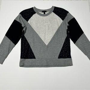 J. Crew Gray and Black Colorblock Sweater